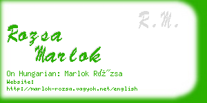 rozsa marlok business card